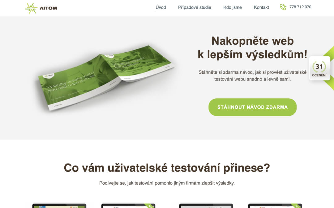 AITOM – Microsite pro podporu prodeje služeb